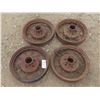 Image 1 : 4 Antique 20" diameter metal tires 4 "w rim