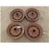 Image 1 : 4 Antique 17.5" diameter metal tires 5"w rim