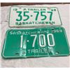 Image 1 : 1968-1969 Saskatchewan license trailer plates