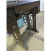 Image 2 : old oak Singer sewing machine with cast base and accessories