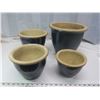 Image 1 : set of 4 cobalt glazed pottery plant pots