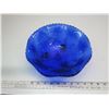 Image 1 : cobalt blue 3 footed fruit bowl