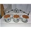 Image 1 : 3 ceramic plant pots with iron holder