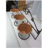 Image 4 : 3 ceramic plant pots with iron holder
