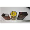 Image 2 : 3 different oil tins