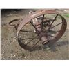 Image 2 : 2 steel wagon wheels - 34" and 28"