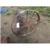 Image 4 : 2 steel wagon wheels - 34" and 28"