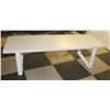 BAILIFF SEIZED: WHITE MODERN GYM BENCH 60" X 20" X