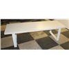 BAILIFF SEIZED: WHITE MODERN GYM BENCH 60" X 20" X