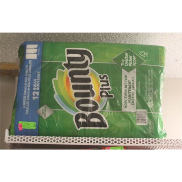 BAILIFF SEIZED:CASE OF 12 BOUNTY PLUS PAPER TOWELS