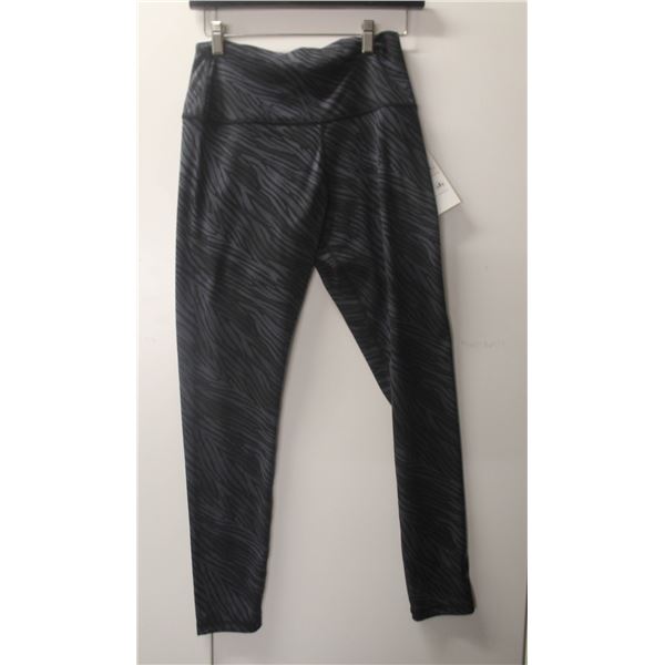 BAILIFF SEIZED: BLACK ZEBRA PRINT LEGGINGS SIZE M