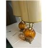 Image 1 : Vintage Amber Lamps with Metal Base