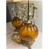 Image 2 : Vintage Amber Lamps with Metal Base