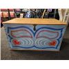 Image 1 : Vintage Solid Wood Folk Art Chest
