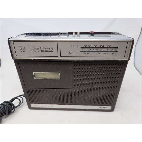 Vintage Phillips Radio and Cassette Tape Player