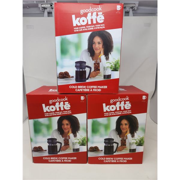 New Goodcook Koffe Cold Brew Coffee Maker Lot of 3