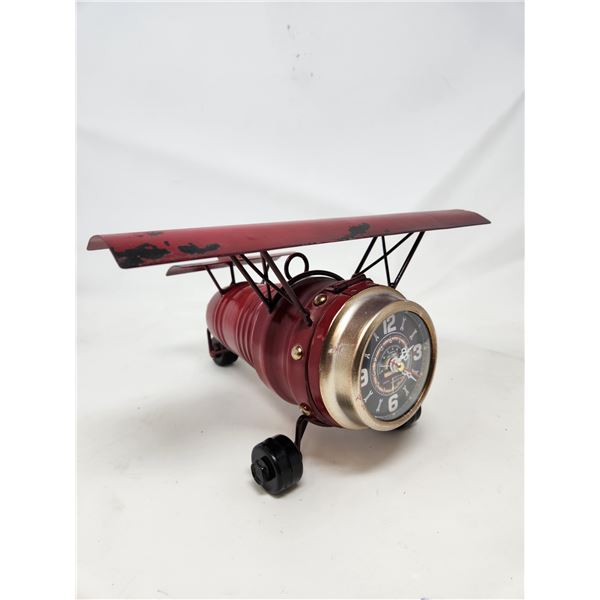 Vintage Tin Hanging Airplane Clock