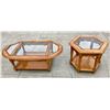 Image 1 : GLASS TOP COFFEE AND SIDE TABLE