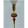 Image 2 : VINTAGE WOOD AND BRASS FLOOR LAMP - WORKS