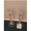 Image 1 : 2 x Mikasa Glass Candle Sticks (12"H)