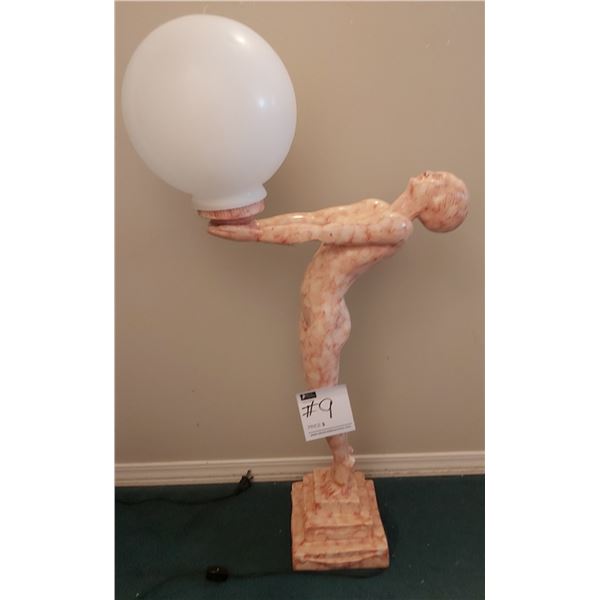 Marble-Look Woman Lamp (17"W x 32"H)