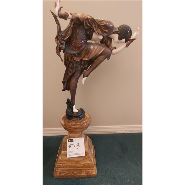 Et Ling Paris Marble Base Statue (13"W x 27"H)