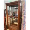 Image 1 : Large Glass Mirrored Mahogany Curio Cabinet Vintage