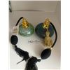 Image 2 : Jewelry Holder, Two Vintage Perfume Puff Spray Bottles, Shell Art, & Crystal Bell