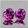 Image 1 : Natural Heart Purple Rhodolite Garnet Pair{Flawless-VVS}