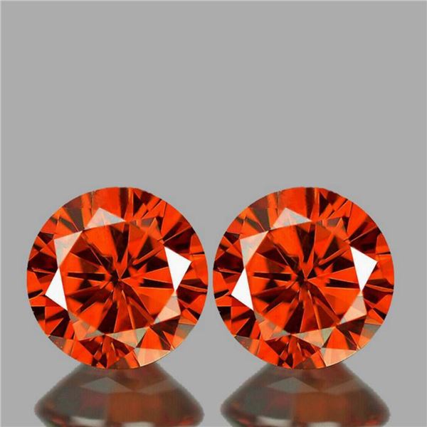 Natural AAA Vivid Orange Zircon Pair{Flawless-VVS1}