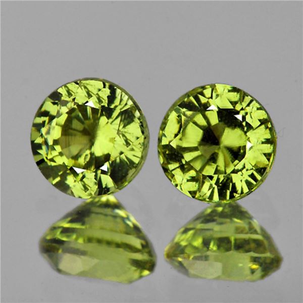 Natural Green Yellow Mali Garnet Pair{Flawless-VVS}