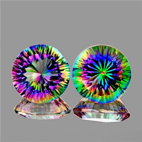 Natural Rainbow Mystic Quartz  Pair {Flawless-VVS1}