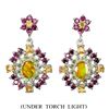 Image 1 : Natural Ethopian Opal & Rhodolite Garnet Earrings