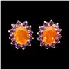 Image 1 : Natural Unheated Yellow Citrine & Rhodolite Garnet Earrings