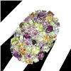 Image 1 : Natural Peridot Citrine Rhodolite Garnet Ring