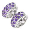 Image 1 : Natural Unheated Round Amethyst Earrings