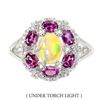 Image 1 : Natural Ethiopian White  Opal  & Rhodolite Garnet Ring