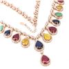 Image 3 : Natural Pigeon Blood Red Ruby Emerald Necklace