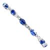 Image 2 : Natural Cornflower Blue Kyanite Aquamarine Bracelet