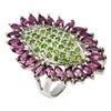 Image 1 : Natural Unheated Rhodolite Garnet Chrome Diopside Ring