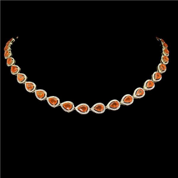 Natural Orange Opal Necklace