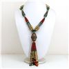 Image 1 : Tibet Hand Made Natural Turquoise & Coral Necklace