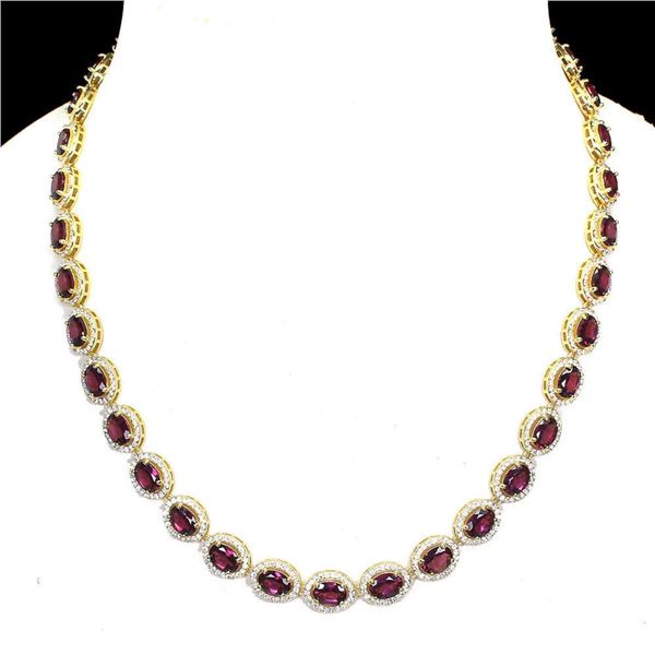 Natural Rhodolite Garnet Necklace