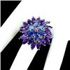 Image 3 : Natural Unheated Kyanite Amethyst Rhodolite Garnet Ring