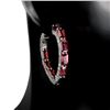 Image 1 : Natural Octagon Rhodolite Garnet Earrings