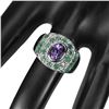 Image 1 : Natural Colombian  Emerald Amethyst Ring