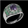 Image 2 : Natural Colombian  Emerald Amethyst Ring