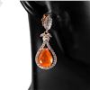 Image 1 : Natural Ethiopian Orange Opal Earrings