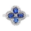Image 1 : Natural Unheated Oval Blue Kyanite Ring