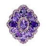 Image 2 : Natural Amethyst & Rhodolite Garnet Ring